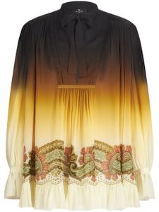 ETRO robe-chemise en soie à motif cachemire - Jaune