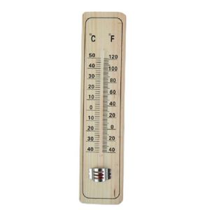 Thermometer binnen/buiten - hout - 22 cm