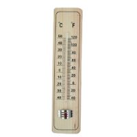 Thermometer binnen/buiten - hout - 22 cm - thumbnail