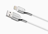 Cygnett Armoured Lightning to USB gevlochten oplaadkabel wit 2 meter - thumbnail