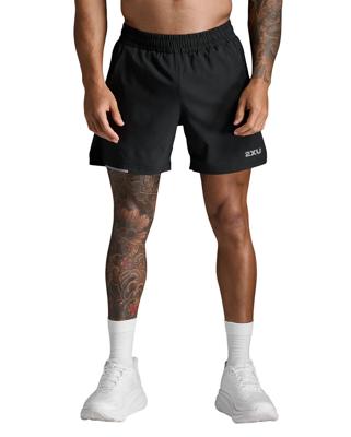 2XU Aero 5 Inch Shorts Black/Silver Reflective Heren