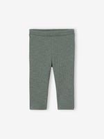 Baby legging in geribbelde tricot groen