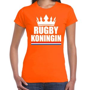 Rugby koningin t-shirt oranje dames - Sport / hobby shirts 2XL  -