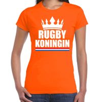 Rugby koningin t-shirt oranje dames - Sport / hobby shirts 2XL  - - thumbnail