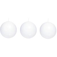 Trend Candles Bolkaars glad - 3x - wit - 7 cm - 16 branduren - ronde kaarsen