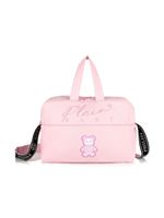 Philipp Plein Junior sac à langer à logo brodé - Rose