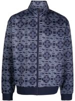 Ksubi veste de sport zippée à motif monogrammé - Bleu