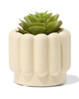 051 Bloempot ⌀7x6cm Keramiek Ribbels Zand (zand)