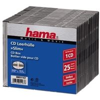 Hama 00051167 CD-hoes slim 1 CD/DVD/Blu-Ray Transparant, Zwart Polystereen 25 stuk(s) - thumbnail