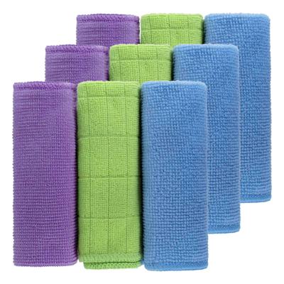 Microvezel doekjes - 9x stuks - kleuren mix - schoonmaak doekjes - 25 x 25 cm