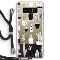 Cactusmotief: Samsung Galaxy Note 8 Transparant Hoesje met koord