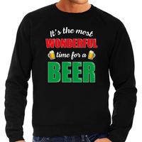 Wonderful beer foute Kerst bier sweater / trui zwart voor heren