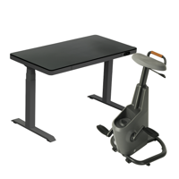 LifeSpan Ampera Bike Desk Space Grey with Glass Standing Desk