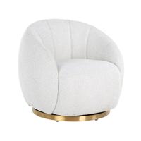 Draaifauteuil Jago White Bouclé