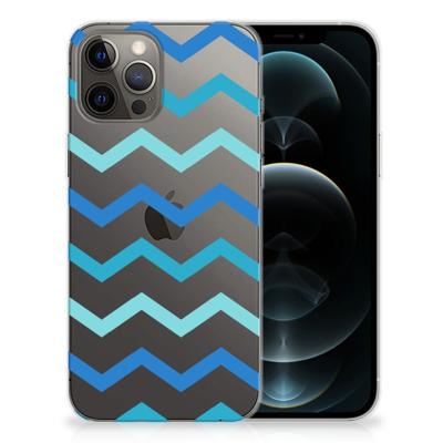 iPhone 12 Pro Max | TPU bumper | Zigzag Blauw