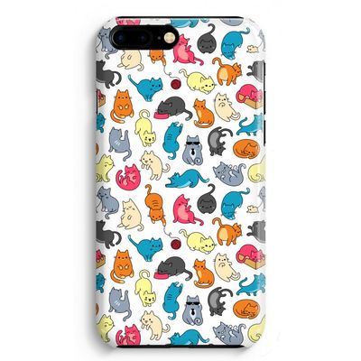 Kleurrijke katten: iPhone 8 Plus Volledig Geprint Hoesje