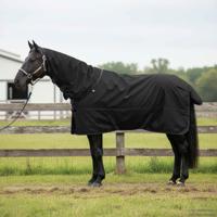 VidaXL Paardendeken donkergroen en zwart 85 cm polyester