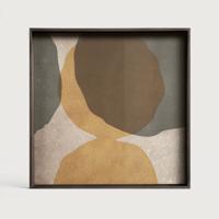 Ethnicraft Vierkant Dienblad 'Overlapping Dots' 38 x 38cm, kleur Cinnamon