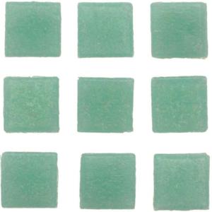 Glorex mozaiek steentjes/tegeltjes - vierkant - 60x stuks - turquoise - 2 x 2 cm