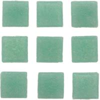 Glorex mozaiek steentjes/tegeltjes - vierkant - 60x stuks - turquoise - 2 x 2 cm