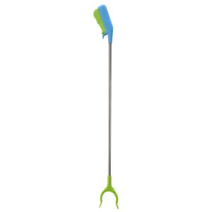 1x Afval/vuilnis grijpers voor kinderen 77 cm groen/blauw   -