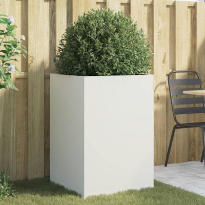 Plantenbak 52x48x75 cm koudgewalst staal wit