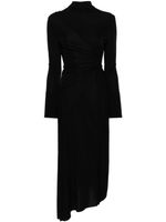 Victoria Beckham robe mi-longue à fronces - Noir - thumbnail