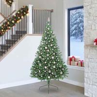 VidaXL Kunstmatig voorverlicht kerstboom met 300 led groen 240 cm pvc