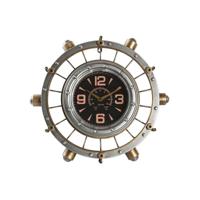 Muurklok Home ESPRIT Gouden Zilverkleurig Ijzer Vintage 48 x 11 x 44,5 cm