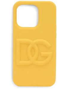 Dolce & Gabbana coque d'iPhone 14 Pro à logo embossé - Jaune