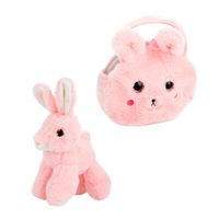 Toi-Toys Knuffeldier in handtas pluche - konijn