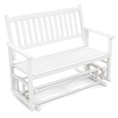 Tuinbank met Zachte Glijbeweging Weerbestendige Schommelbank 2-Zitsbank Houten Bank tot 225 kg Belastbaar 126 x 68 x 100 cm