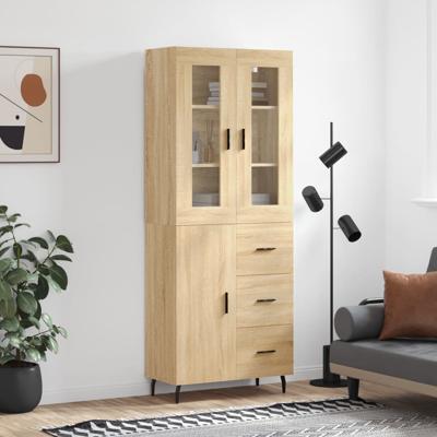 Hoge kast 69,5x34x180 cm bewerkt hout sonoma eikenkleurig