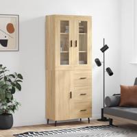 Hoge kast 69,5x34x180 cm bewerkt hout sonoma eikenkleurig