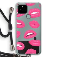 Bite my lip: Pixel 5 Transparant Hoesje met koord