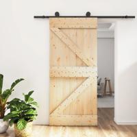Schuifdeur met beslag 95x210 cm massief grenenhout