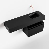 Toiletmeubel Mondiaz Andor | 100 cm | Meubelkleur Urban | Lex vrijhangend wastafel Urban Rechts | Zonder kraangat