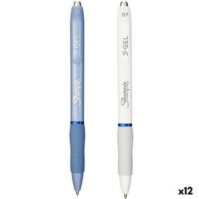 Gelpen Sharpie S-Gel Wit Blauw 0,7 mm (12 Stuks)