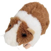 Inware pluche cavia knuffeldier - lichtbruin/wit - staand - 15 cm