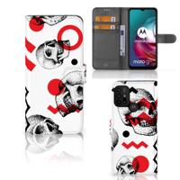 Telefoonhoesje met Naam Motorola Moto G10 | G20 | G30 Skull Red Telefoonhoesje met Naam Motorola Moto G10 | G20 | G30 Skull Red