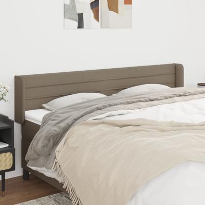 Hoofdbord met randen 183x16x78/88 cm stof taupe
