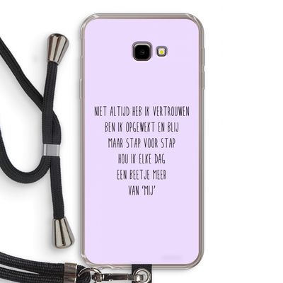 Zelfvertrouwen: Samsung Galaxy J4 Plus Transparant Hoesje met koord