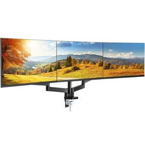 VEVOR monitorbeugel draagarm voor 3 monitoren 330-686 mm, in hoogte verstelbare tafelbeugel, 75 x 75 mm en 100 x 100 mm VESA-patroon monitorbeugel 360 graden rotatie kantelbaar, zwart