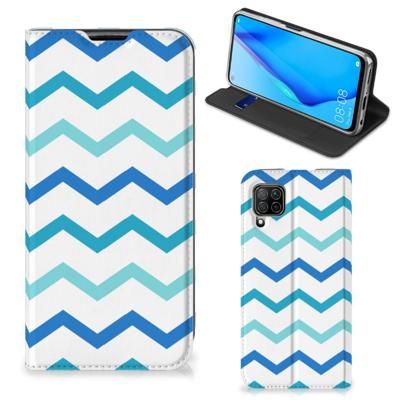 Huawei P40 Lite | Hoesje met Magneet | Zigzag Blauw
