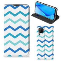 Huawei P40 Lite | Hoesje met Magneet | Zigzag Blauw