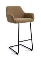 Jesper Home Barkruk 'Hiroo' Arch Black, kleur Willow (zithoogte 76cm)