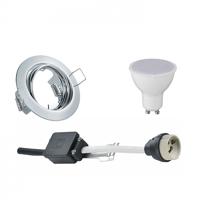 LED Inbouwspot Set GU10 - Glans Chroom - Kantelbaar 6W - 6400K