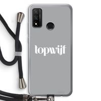 Topwijf Grijs Wit: Huawei P Smart (2020) Transparant Hoesje met koord