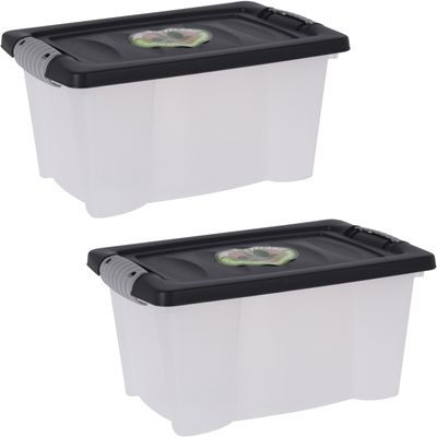 4x Stuks Opbergdozen/organizers met deksel - kunststof - 9 Liter