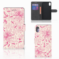 Apple iPhone Xs Max Hoesje Pink Flowers